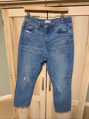 Madewell Light Blue Raw-Hem boyfriend Jeans
